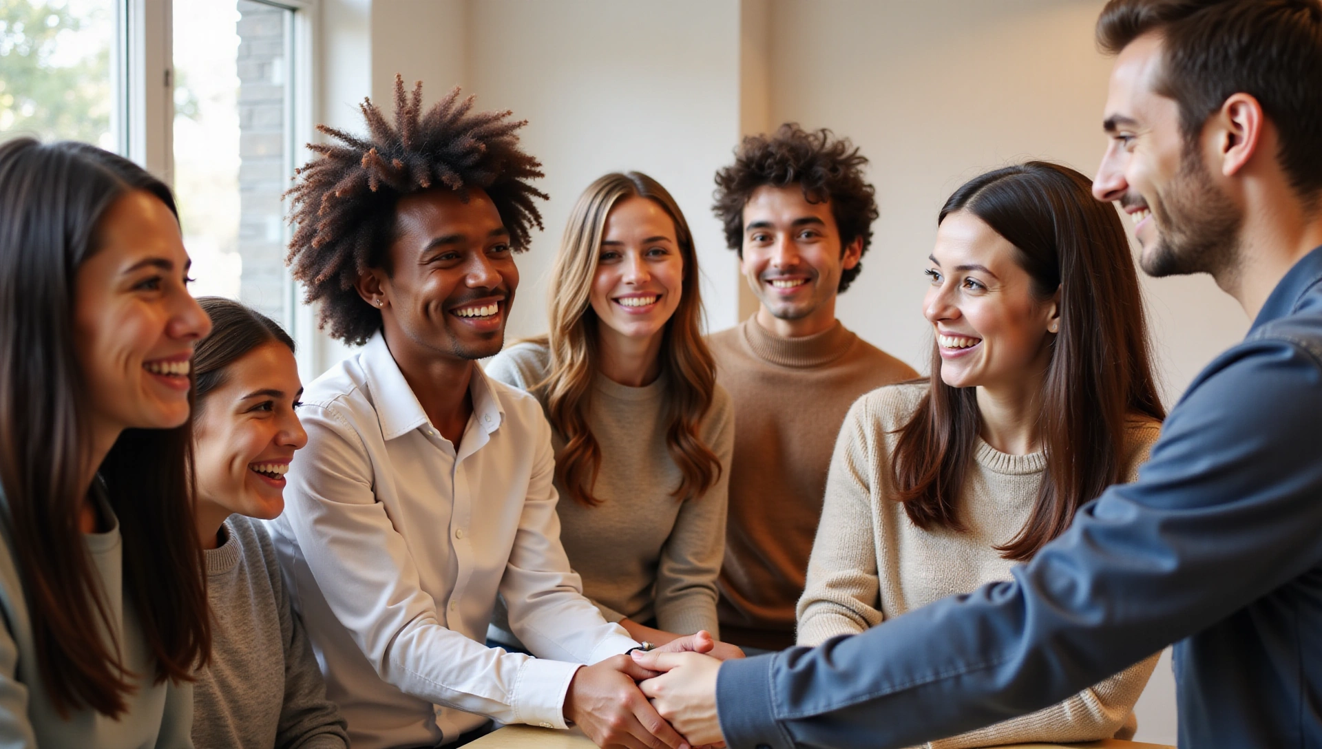 People looking hopeful and receiving assistance, symbolizing a secure future